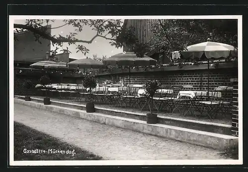 AK Mückendorf, Gaststätte mit Terrasse