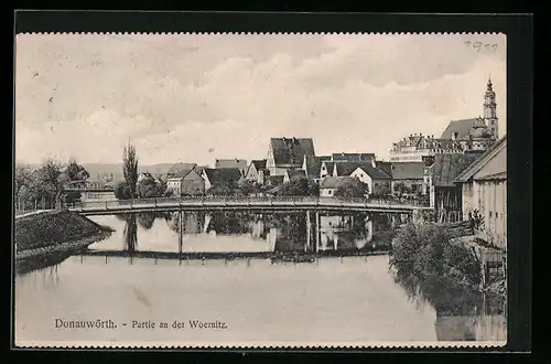 AK Donauwörth, Wörnitzpartie mit Brücke