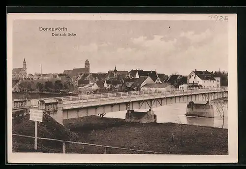 AK Donauwörth, Ansicht der Donaubrücke