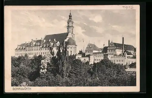 AK Donauwörth, Ortspartie mit Kirche