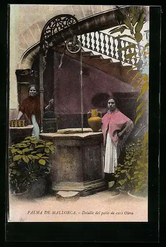 AK Palma de Mallorca, Detalle del patio de casa Olesa