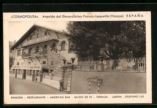 AK Lequeitio /Vizcaya, Avenida del Generalisimo Franco, Restaurante Cosmopolita