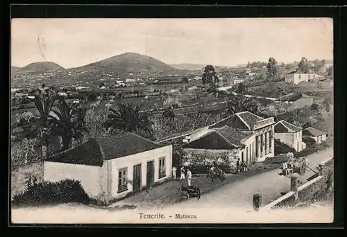 AK Tenerife, Matanzas, Strassenpartie aus der Vogelschau