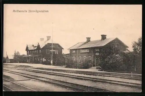 AK Mellansel, Järnvägsstation