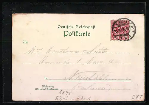 Vorläufer-Lithographie Strassburg i. E., Haupt-Restaurant in der Industrie- & Gewerbe-Ausstellung 1895