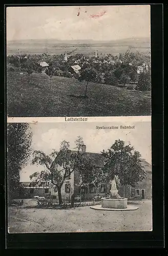 AK Lottstetten, Restaurant am Bahnhof, Totalansicht