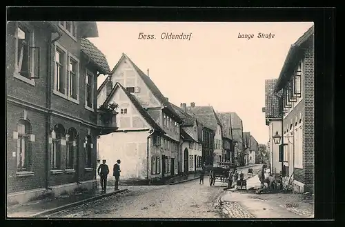 AK Hess. Oldendorf, Blick in die Lange Strasse