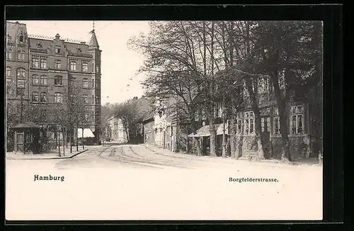 AK Hamburg-Borgfelde, Blick in die Borgfelderstrasse