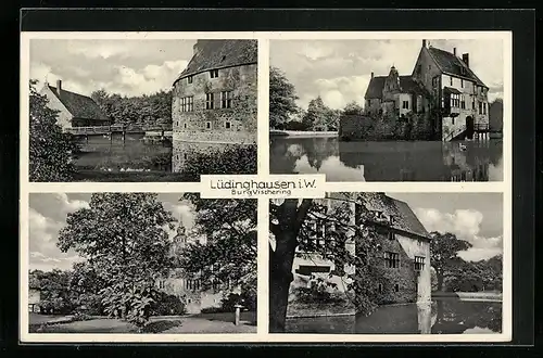 AK Lüdinghausen, Burg Vischering, Wassergrabenpartie