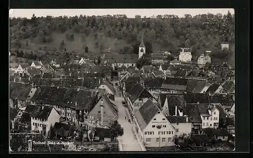 AK Sulz a. Neckar, Strassenpartie mit Kirche