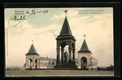 AK Moscou, Monument d`Alexandre II.