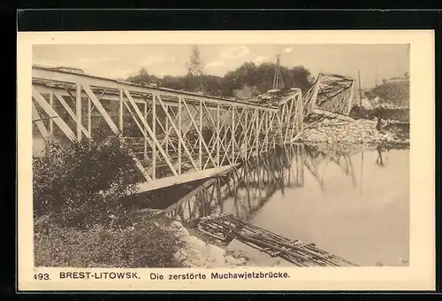 AK Brest-Litowsk, Die zerstörte Muchawjetzbrücke