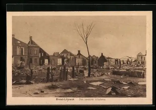 AK Brest-Litowsk, das zerstörte Wlodawa