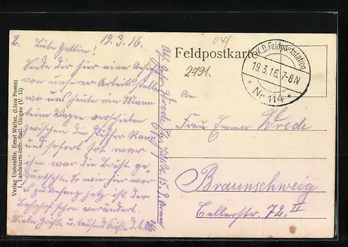 Künstler-AK Nowojelnia, Pferdeschlitten vor einem Militär-Zeltlager