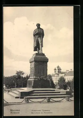 AK Moscou, Monument de Poushkine