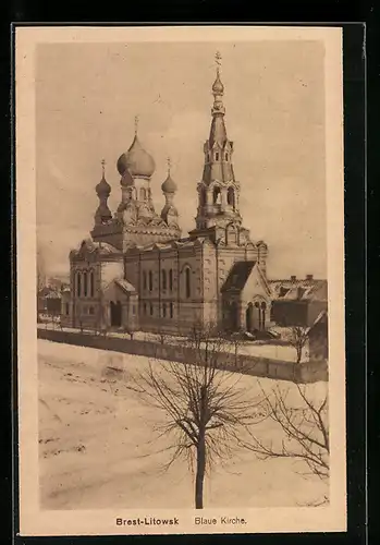 AK Brest-Litowsk, Blick auf die blaue Kirche