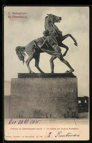 AK St.-Pétersbourg, La statue sur le Pont Anitchkov