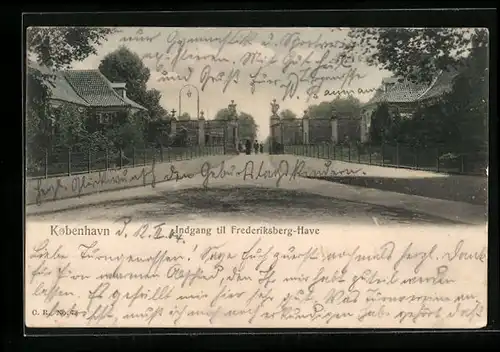 AK Kobenhavn, Indgang til Frederiksberg-Have