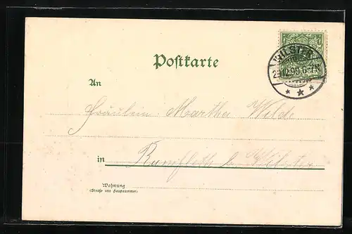 Lithographie Fröhliches Neues Jahrhundert, Jahreszahl 1900