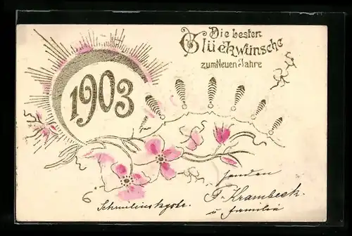 AK Jahreszahl 1903, Kirschblüten