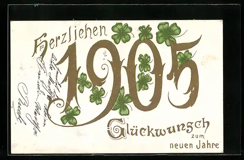 AK Jahreszahl 1905 mit Klee