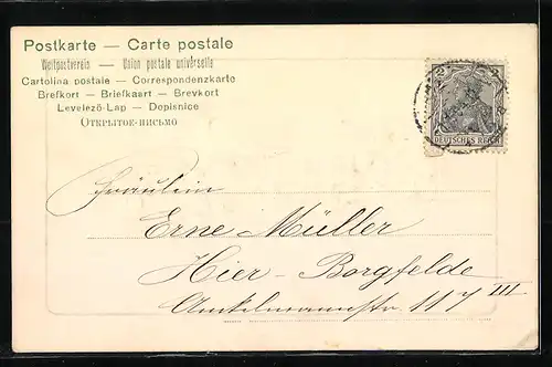 AK Jahreszahl 1904 mit Kleeblättern