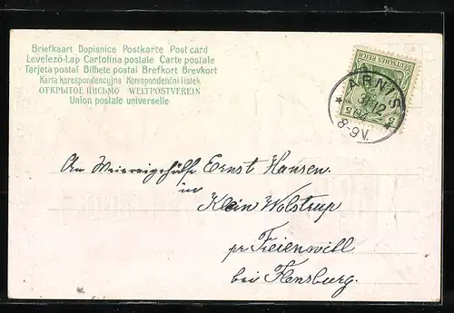 AK Jahreszahl 1905 mit Weidenkätzchen, Viel Glück im neuen Jahre