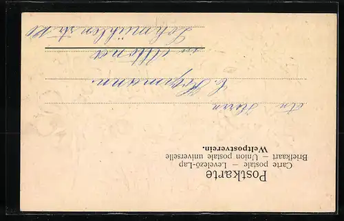 AK Jahreszahl 1904 in goldener Schrift, Kleeblätter