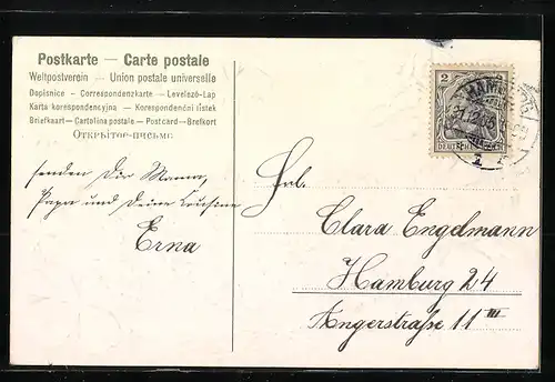 AK Jahreszahl 1906 aus Veilchenblüten