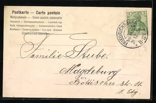 AK Jahreszahl 1905 mit Kleeblättern