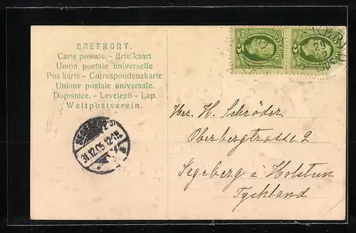 AK Jahreszahl 1906 mit Hufeisen und Kleeblatt