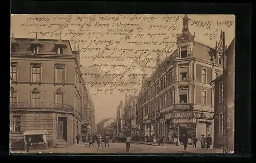 AK Hamm i. Westf., Bahnhofstrasse mit Zigarettengeschäft