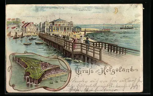 Lithographie Helgoland, Conversations Haus und Läster-Allee