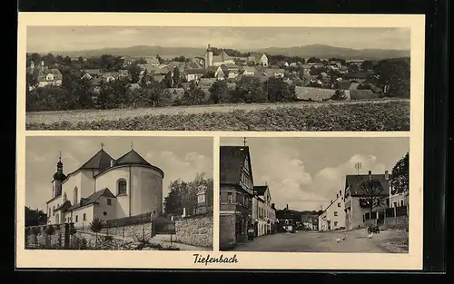 AK Tiefenbach, Teilansicht, Kirche, Strassenpartie