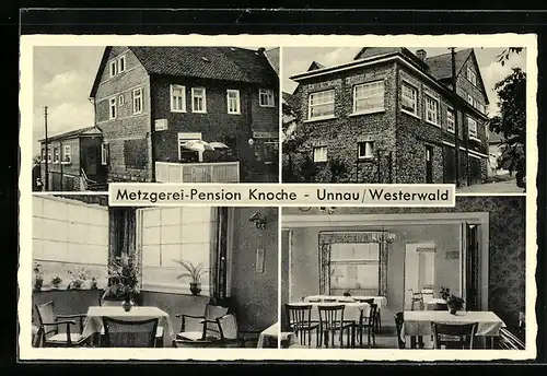 AK Unnau / Westerwald, Gasthaus und Metzgerei Knoche