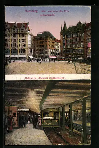 AK Hamburg, Haltestelle Rathausmarkt, U-Bahn