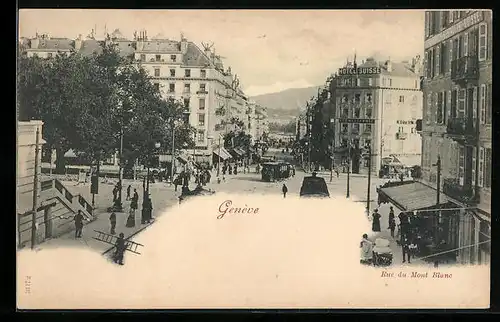 AK Genève, Ortspartie mit Strassenbahn