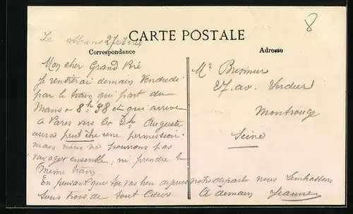 AK Le Mans, Avenue Thiers et la Caisse d`Epargne, Strassenbahn