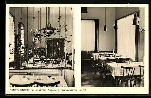 AK Augsburg, Hotel-Gaststätte Fortunabräu, Donauwörtherstr. 12