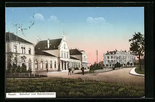 AK Rastatt, Bahnhof und Bahnhofshotel