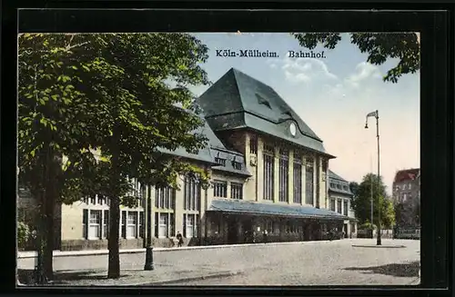 AK Köln-Mülheim, Partie am Bahnhof