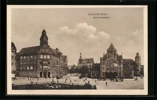 AK Gelsenkirchen, Bahnhof und Bahnhofsplatz