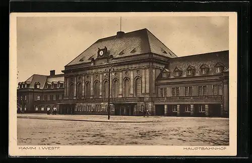 AK Hamm i. Westf., Frontansicht des Hauptbahnhofs