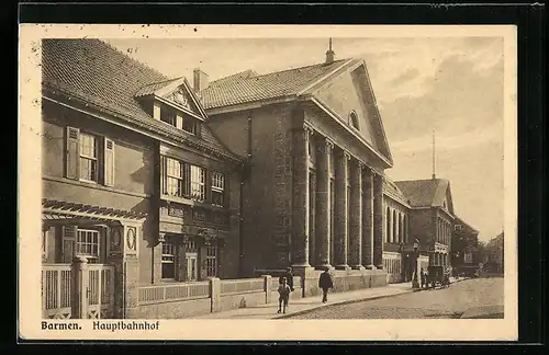 AK Barmen, Blick zum Hauptbahnhof