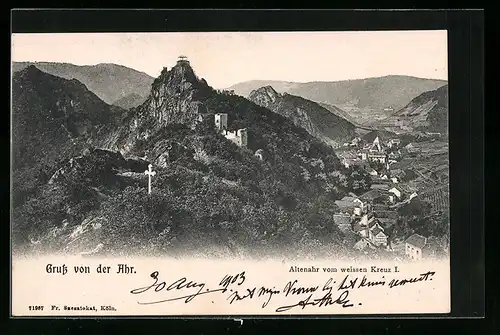 AK Altenahr, Ortsansicht vom weissen Kreuz