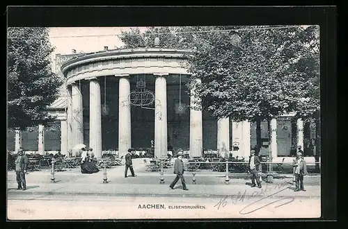 AK Aachen, Kurgäste am Elisenbrunnen