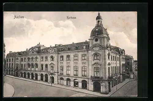 AK Aachen, Kurhaus mit Strasse aus der Vogelschau