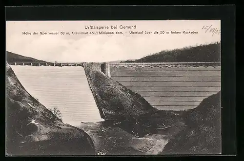 AK Gemünd, Urfttalsperre mit Kaskaden