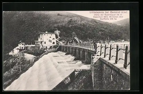 AK Gemünd, Die Urfttalsperre, Sperrmauer