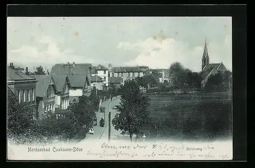 AK Cuxhaven-Döse, Strichweg aus der Vogelschau